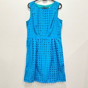 Pre-loved! LOFT Petite Blue Eyelet Sleeveless Dress!
